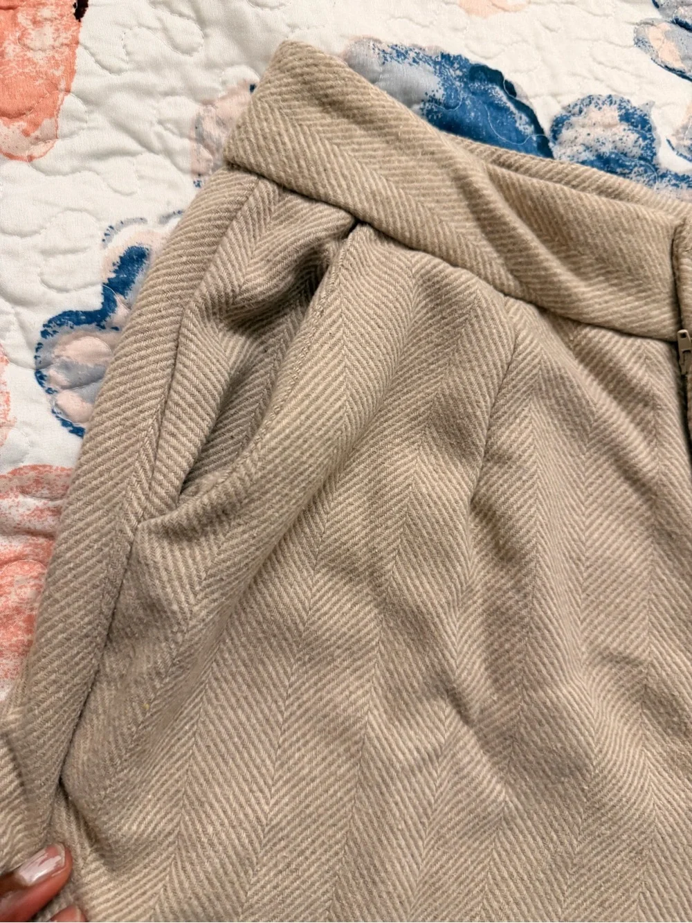 Beige High-Waist Casual Women's Shorts